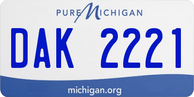 MI license plate DAK2221