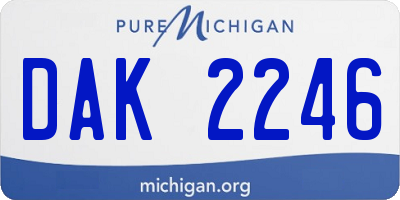 MI license plate DAK2246