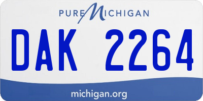 MI license plate DAK2264