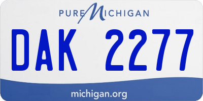 MI license plate DAK2277