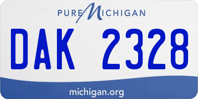 MI license plate DAK2328