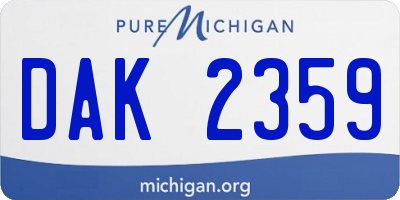 MI license plate DAK2359