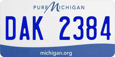 MI license plate DAK2384