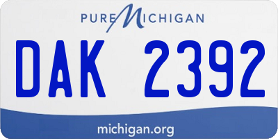 MI license plate DAK2392