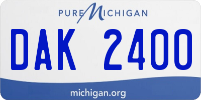 MI license plate DAK2400