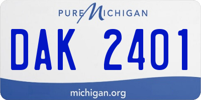 MI license plate DAK2401