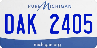 MI license plate DAK2405