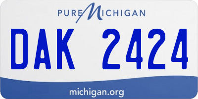 MI license plate DAK2424