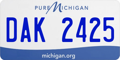 MI license plate DAK2425