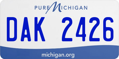 MI license plate DAK2426