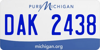 MI license plate DAK2438