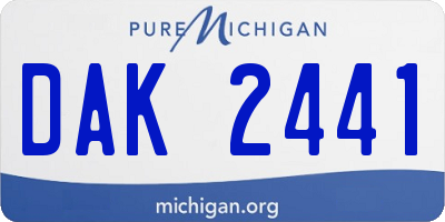 MI license plate DAK2441