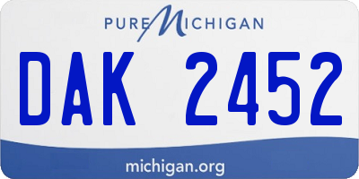 MI license plate DAK2452