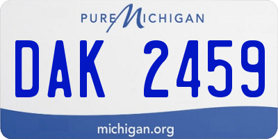 MI license plate DAK2459