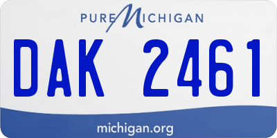 MI license plate DAK2461