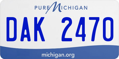 MI license plate DAK2470