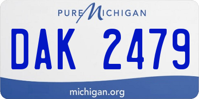 MI license plate DAK2479