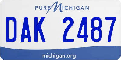 MI license plate DAK2487