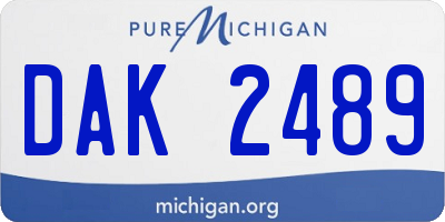 MI license plate DAK2489