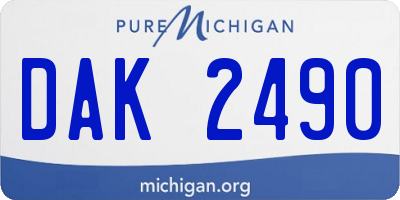 MI license plate DAK2490