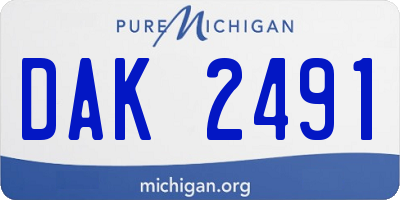MI license plate DAK2491