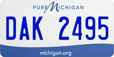 MI license plate DAK2495