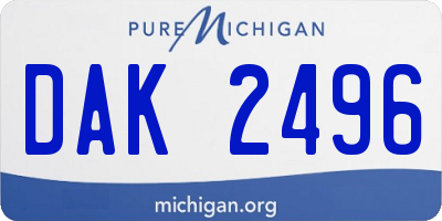 MI license plate DAK2496