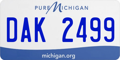 MI license plate DAK2499