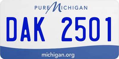 MI license plate DAK2501