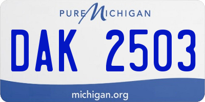 MI license plate DAK2503
