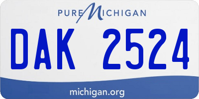 MI license plate DAK2524