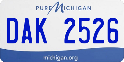 MI license plate DAK2526