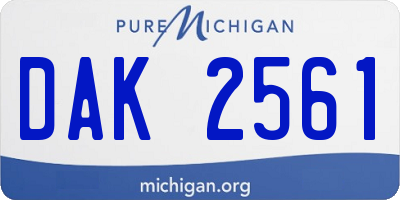 MI license plate DAK2561