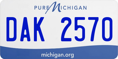MI license plate DAK2570