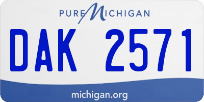 MI license plate DAK2571