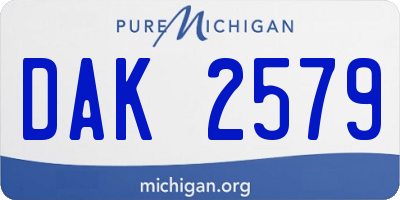 MI license plate DAK2579