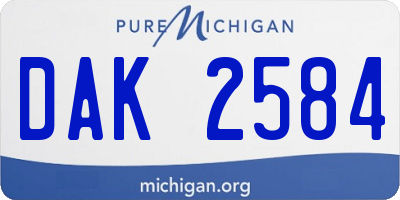 MI license plate DAK2584