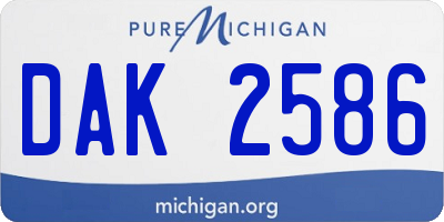 MI license plate DAK2586