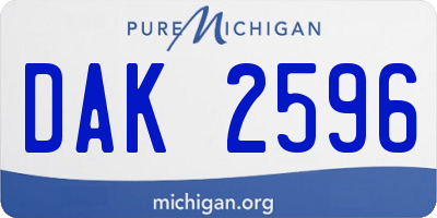 MI license plate DAK2596