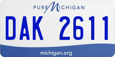 MI license plate DAK2611