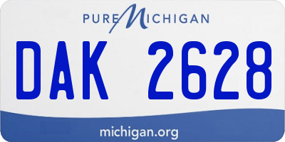 MI license plate DAK2628