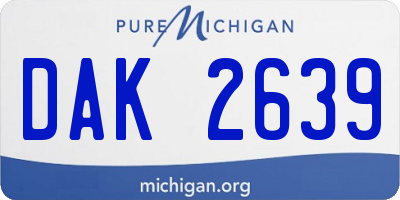 MI license plate DAK2639
