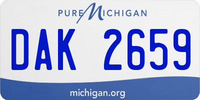 MI license plate DAK2659
