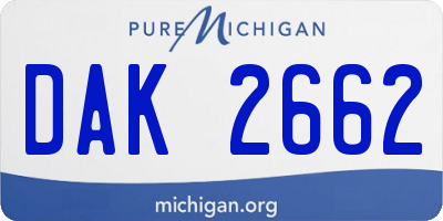 MI license plate DAK2662