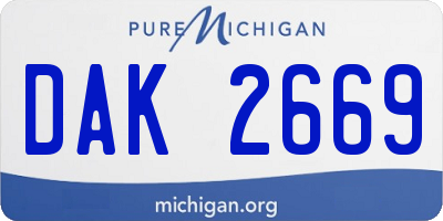 MI license plate DAK2669