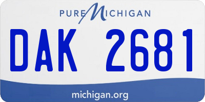 MI license plate DAK2681