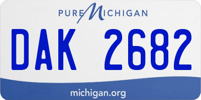 MI license plate DAK2682