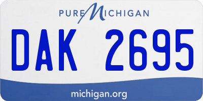 MI license plate DAK2695