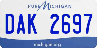 MI license plate DAK2697
