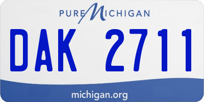 MI license plate DAK2711